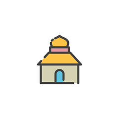 Mosque Vector Icon Illustration logo