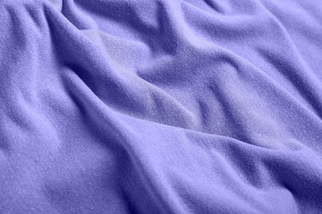 Texture of violet fabric as background, closeup