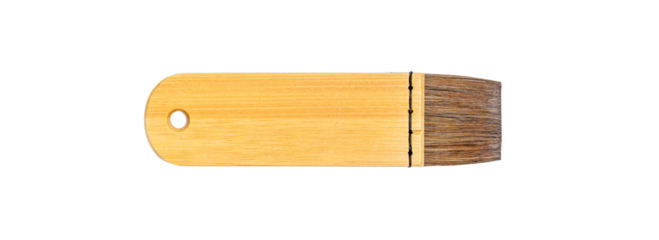 Watercolor wooden brushes isolated on white background. Flat brushes.