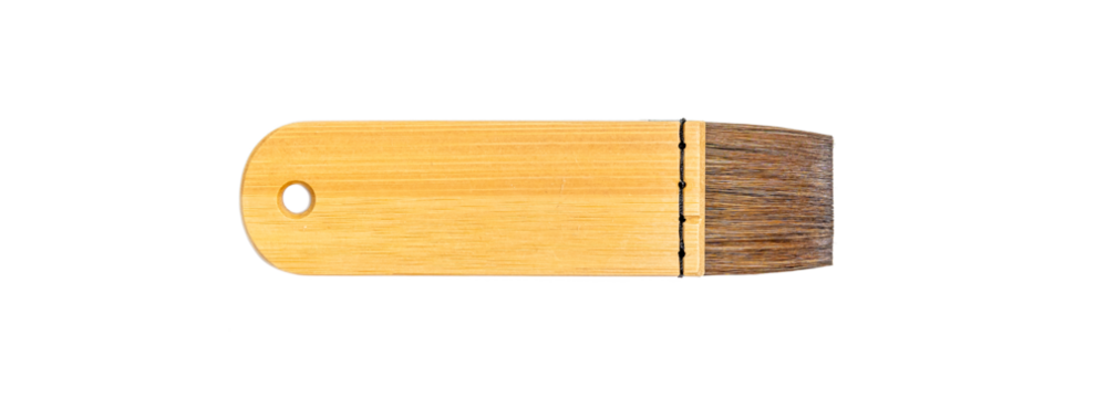 Watercolor wooden brushes isolated on white background. Flat brushes.