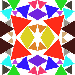 Fototapeta na wymiar The triangle pattern is beautifully multicolored, Used as a background image.