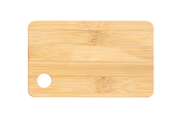 Wooden chopping board isolated on white background.