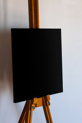 Black subframe on the easel. Place for inserting the image.