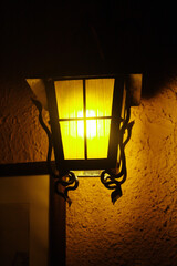 Decorative lantern glows in the dark