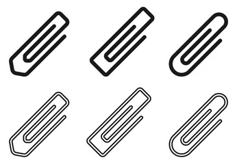 Obraz premium Paper clip icon set on white background