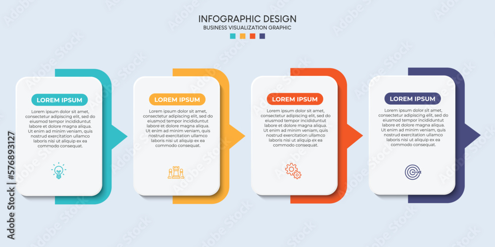 Poster Steps business data visualization timeline process infographic template design with icons