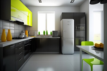 modern kitchen interior created using AI Generative Technology