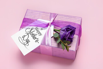 Beautiful gift box for Mother's Day celebration on pink background