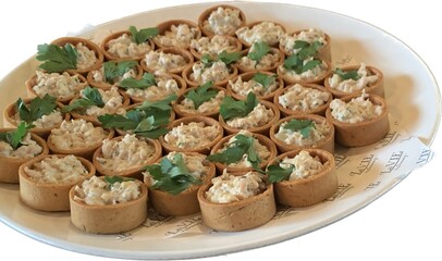 tart in the plate on isolated white background