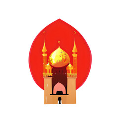 Obraz premium mosque islamic element ramadan , eid mubarak festive ai generative