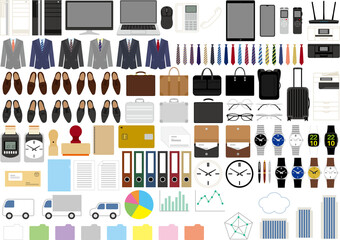 シンプルなビジネスアイテムのアイコンセット