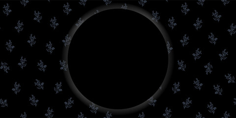 Vector. Chamomile flower background, copy space for text. Horizontal 
blue template for card, wedding invitation, party invitation, flyer, cover, brochur, social network. Hand-drawn sketch.