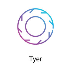 Tyer icons design stock illustration.