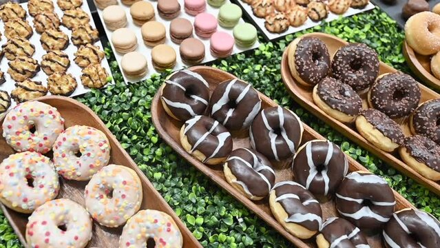 Savouries and sweets are displayed during the Gulf Food Exhibition in the United Arab Emirates.