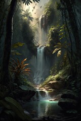Waterfall in the rainforest