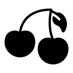 cherries glyph icon