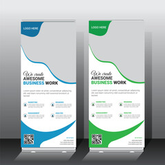 Roll up banner design template vector, abstract background, modern x-banner, rectangle size,Roll up business template layout brochure leaflet-vector, vertical, pull up design, rectangle size.
