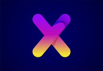 Obraz premium Abstract origami letter X logo design template. Flat style application icon. Vector illustration