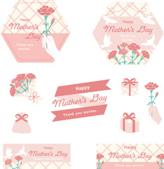 母の日　カーネーション　フレーム　枠