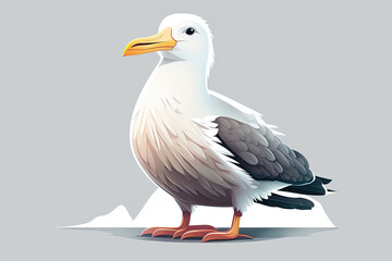 Albatross cute caracter on white Background. Generative ai