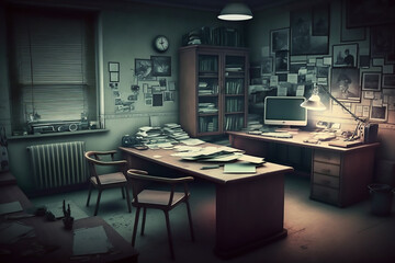 interrogation room investigation room police office room