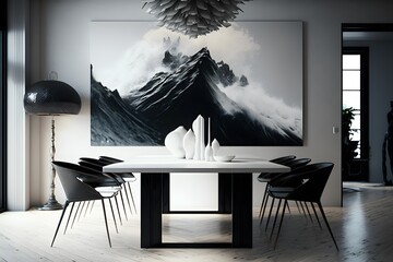 table modern interior created using AI Generative Technology