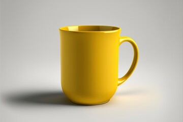 yellow cup isolated on white, generative ai