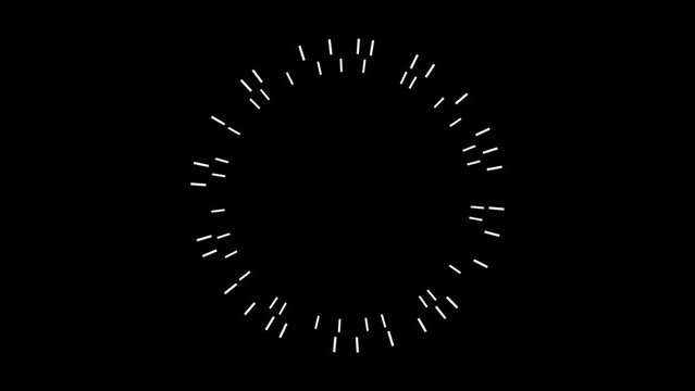 Isolated White Hud Element On A Black Background, Animated Dynamic Circle Template