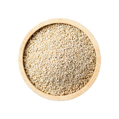 Brown quinoa seeds in bowl, Healthy cereal ingredients