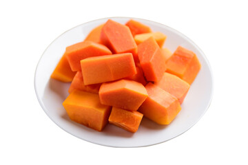 Sliced ripe papaya fruit on plate, Tropical fruit