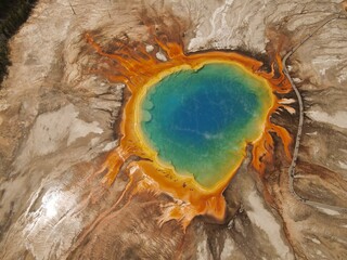 Colorful geysers in Yellowstone National Park in USA - 576902969