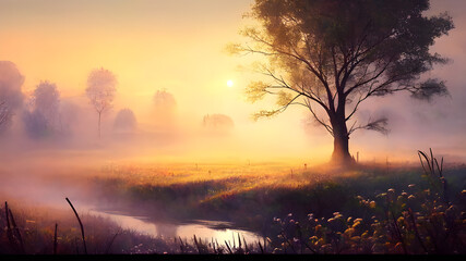 Beautiful sunrise, AI Generated