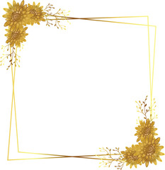 Obraz premium vintage gold flower frame 