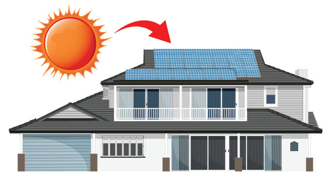 Solar energy with house and solar cell