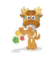 moose refuse viruses cartoon. cartoon mascot vector