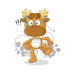 Obraz na płótnie Canvas moose running illustration. character vector