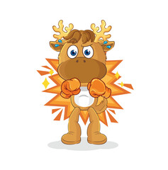 moose boxer character. cartoon mascot vector