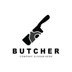 Butcher logo design, Knife Cutting Tool Vector Template, Product Brand Illustration Design For Butcher, Farm, Butcher Shop