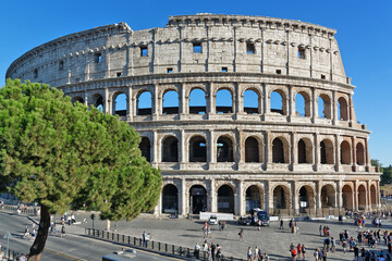 Fototapeta na wymiar Scenic view of ruins of Colosseum, Rome, Italy