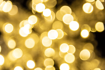 A random selection of defocused golden lights for a bright and festive background