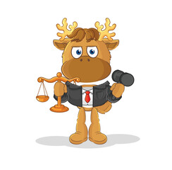 moose lawyer cartoon. cartoon mascot vector