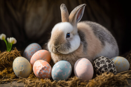 happy easter image created with Generative AI technology