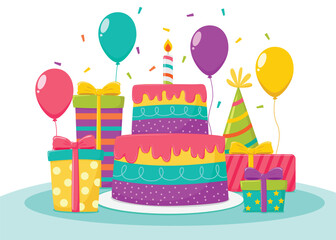 happy birthday party event celebration. background, party, birthday and vector.