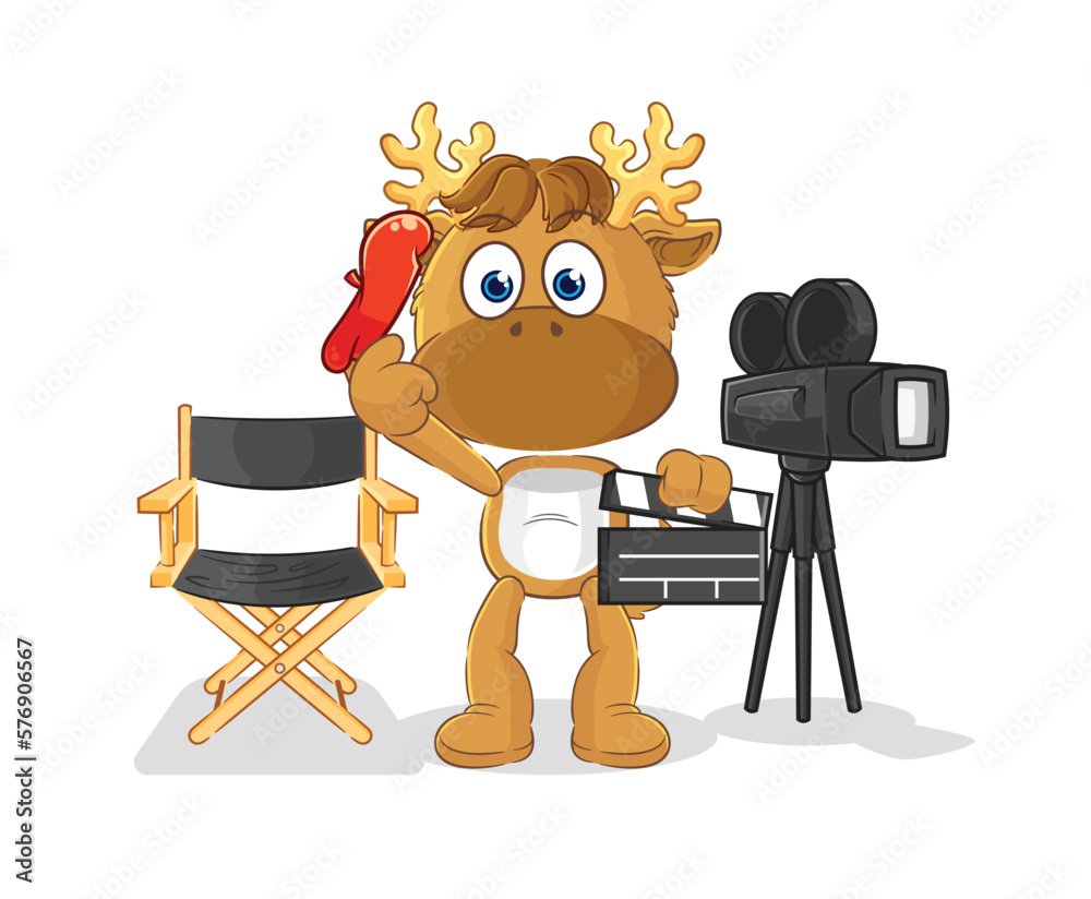 Wall mural moose director mascot. cartoon vector