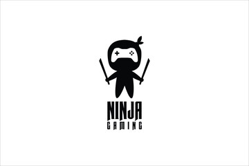 logo ninja gaming on isolated white background. © CRCS