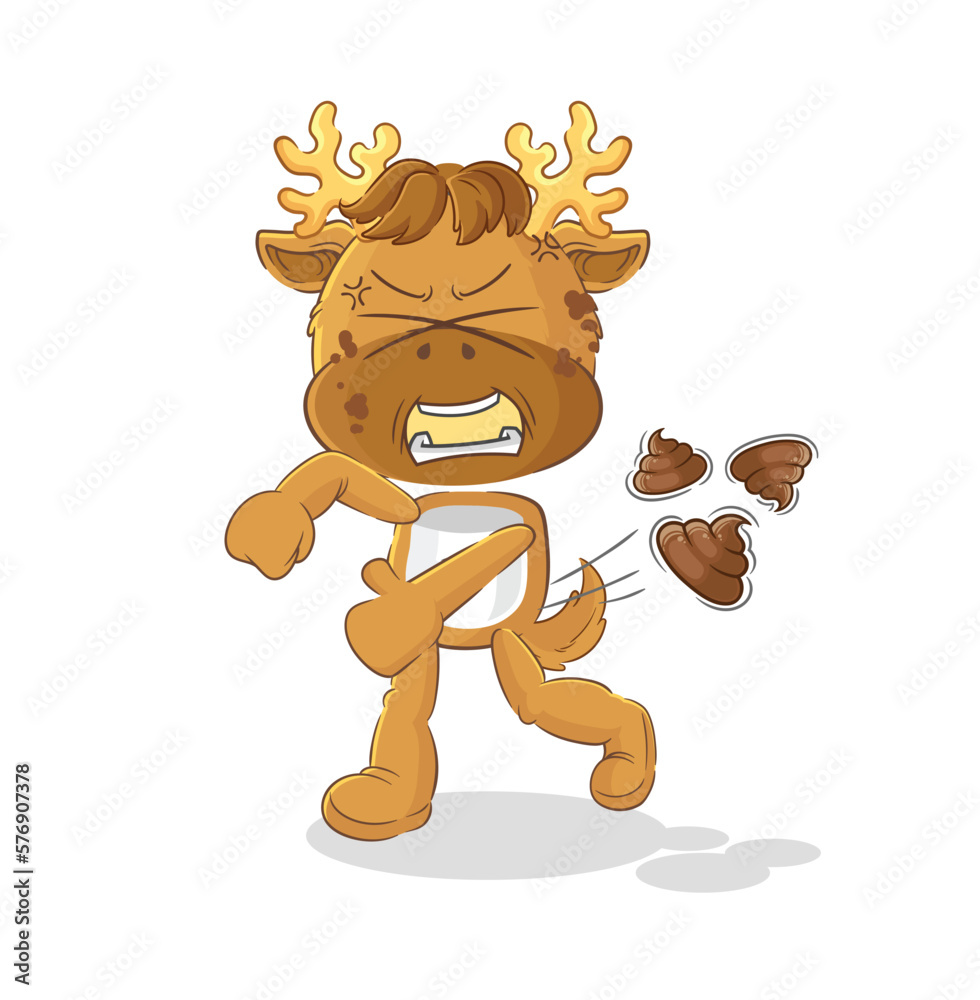 Sticker moose throwing shit vector