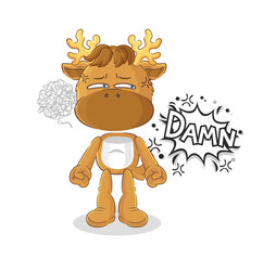 Fototapeta premium moose very pissed off illustration. character vector