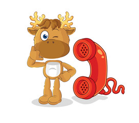 moose call mascot. cartoon vector