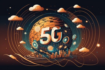 Innovative lines of communication span the globe and form a global network. Understanding the potential of 5G wireless digital connections for the IoT. Generative AI