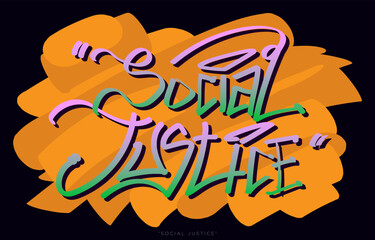 social justice digital street art tagging typographic gradient vector design